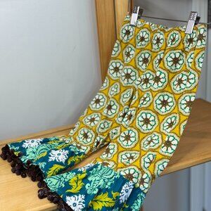 Baxter & Beatrice Girls Ruffle Bell-Bottom Pants  Yellow & Blue Floral Print 4